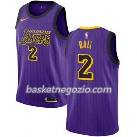 Canotte Uomo Los Angeles Lakers Lonzo Ball 2 2018-19 Nike City Edition Viola Swingman